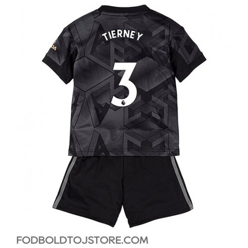 Arsenal Kieran Tierney #3 Udebanesæt Børn 2022-23 Kortærmet (+ Korte bukser)